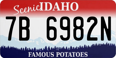 ID license plate 7B6982N