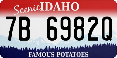 ID license plate 7B6982Q