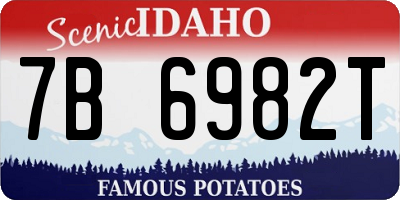 ID license plate 7B6982T
