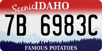 ID license plate 7B6983C