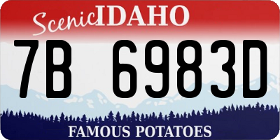 ID license plate 7B6983D