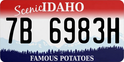 ID license plate 7B6983H