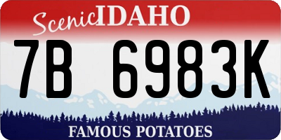 ID license plate 7B6983K