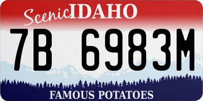 ID license plate 7B6983M