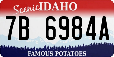 ID license plate 7B6984A