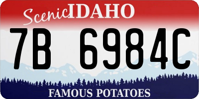 ID license plate 7B6984C