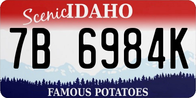 ID license plate 7B6984K