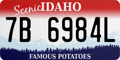 ID license plate 7B6984L