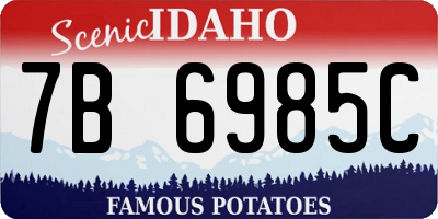 ID license plate 7B6985C