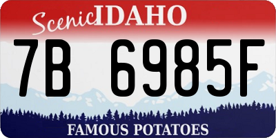 ID license plate 7B6985F
