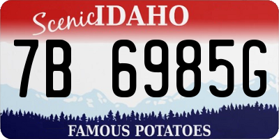 ID license plate 7B6985G