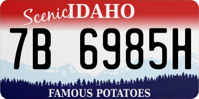 ID license plate 7B6985H