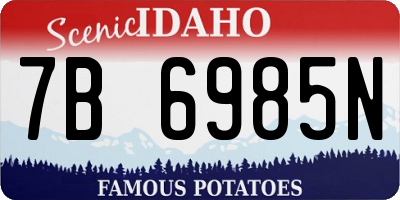 ID license plate 7B6985N