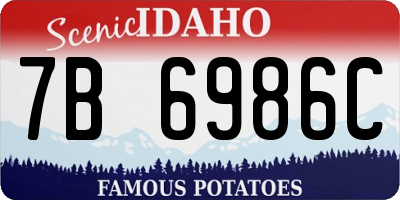 ID license plate 7B6986C