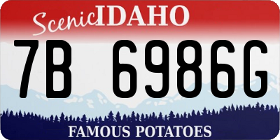 ID license plate 7B6986G