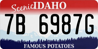 ID license plate 7B6987G