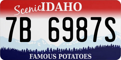 ID license plate 7B6987S