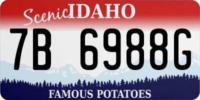ID license plate 7B6988G