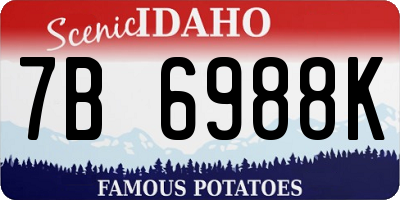ID license plate 7B6988K