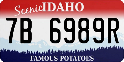 ID license plate 7B6989R