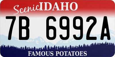 ID license plate 7B6992A