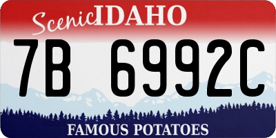 ID license plate 7B6992C