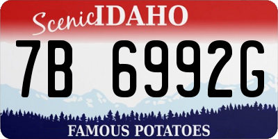 ID license plate 7B6992G