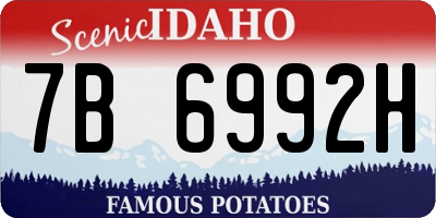 ID license plate 7B6992H