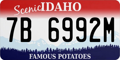 ID license plate 7B6992M