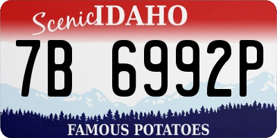 ID license plate 7B6992P
