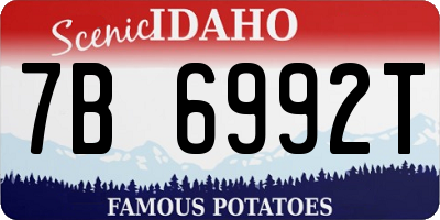 ID license plate 7B6992T