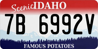 ID license plate 7B6992V