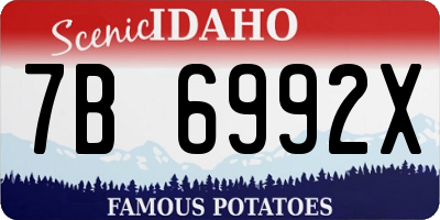 ID license plate 7B6992X