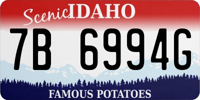 ID license plate 7B6994G