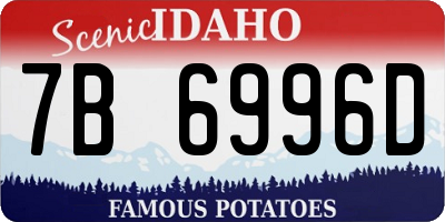 ID license plate 7B6996D