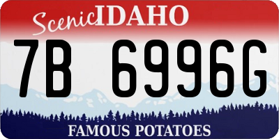 ID license plate 7B6996G