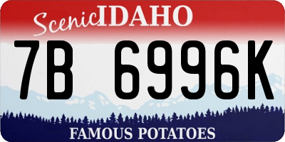 ID license plate 7B6996K