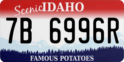 ID license plate 7B6996R