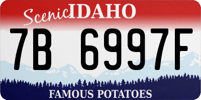 ID license plate 7B6997F