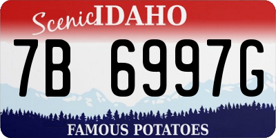 ID license plate 7B6997G
