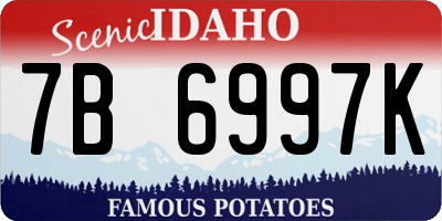 ID license plate 7B6997K