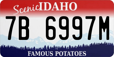 ID license plate 7B6997M