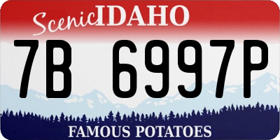 ID license plate 7B6997P