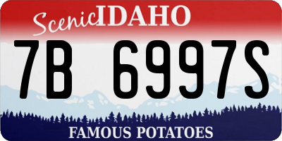 ID license plate 7B6997S