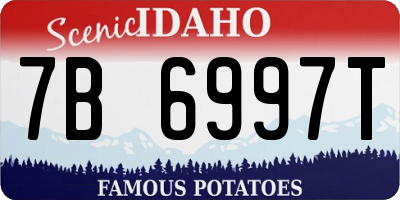 ID license plate 7B6997T