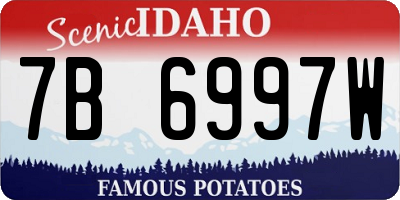 ID license plate 7B6997W