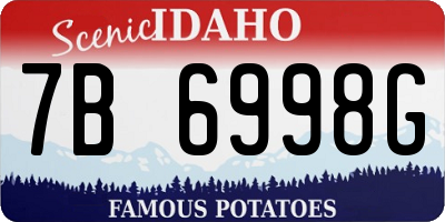 ID license plate 7B6998G