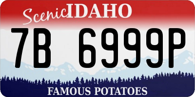 ID license plate 7B6999P