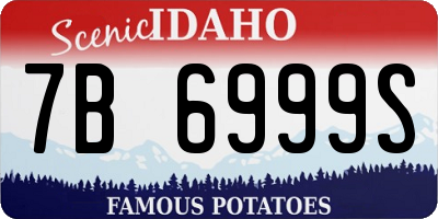 ID license plate 7B6999S