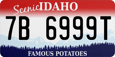 ID license plate 7B6999T